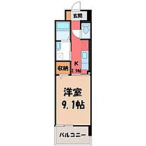 栃木県宇都宮市上横田町（賃貸マンション1K・3階・30.96㎡） その2