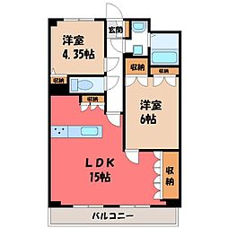 ST.パールハイツ 2LDKの間取図画像