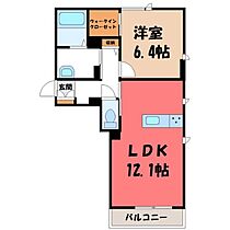 栃木県宇都宮市中久保2丁目（賃貸マンション1LDK・3階・47.75㎡） その2