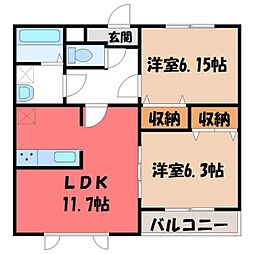 東武宇都宮線 東武宇都宮駅 徒歩30分 1階/-