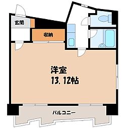 宇都宮芳賀ライトレール線 東宿郷駅 徒歩12分の賃貸マンション 9階1Kの間取り
