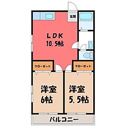 東武宇都宮線 江曽島駅 徒歩16分 2階/-