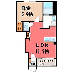 東武宇都宮線 東武宇都宮駅 バス15分 細谷新道口下車 4.6km 1階/-