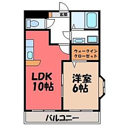 ポワールガーデン1 1LDKの間取図画像