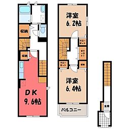 ラ・ポルト 2LDKの間取図画像