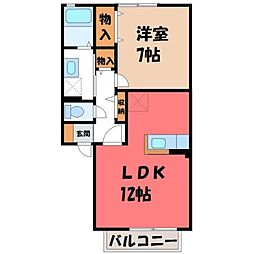 メゾン・ド・クロシェットA 1LDKの間取図画像