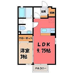 ルミエールやなせ 1LDKの間取図画像