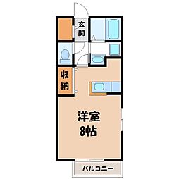 グリフルガーデン 1Kの間取図画像