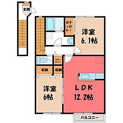 メゾン・ソリアード 2LDKの間取図画像