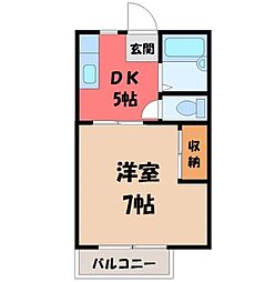 コーポマリンパーク 1DKの間取図画像