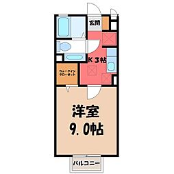 イシジンA 1Kの間取図画像