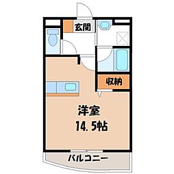 パピーガーデン ワンルームの間取図画像