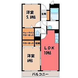 グレイスフルT・K 2LDKの間取図画像