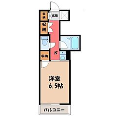 エトワール宇都宮第1 1Kの間取図画像