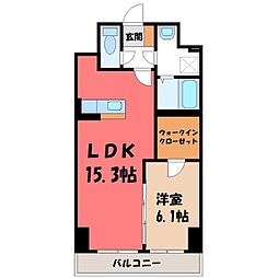 アグレアーブル 1LDKの間取図画像