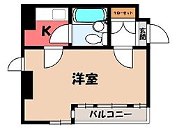 宇都宮ダイカンプラザスポーツメント 1Kの間取図画像