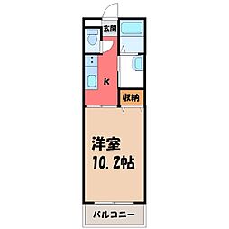 ブランクロス1 1Kの間取図画像