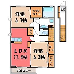 真岡鐵道 寺内駅 3.9km 2階/-