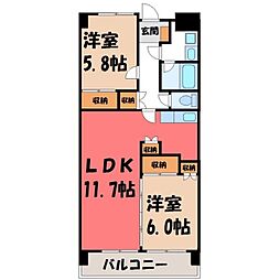 ザ・ミレニアムタワー 2LDKの間取図画像