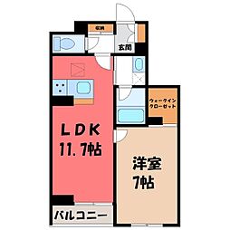 シエルエトワール 1LDKの間取図画像