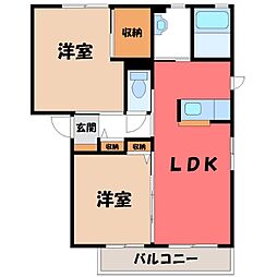 VillaceB 2LDKの間取図画像