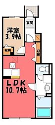 ベル・エラーブル 1LDKの間取図画像