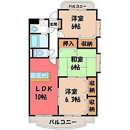 グリーンヒルズ 3LDKの間取図画像