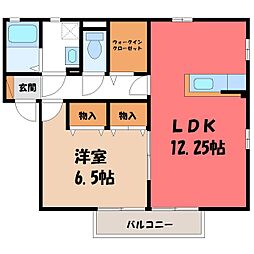 シャトーファミリーハイツ伍番館 1LDKの間取図画像