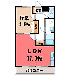 グランドコート 1LDKの間取図画像
