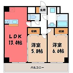 クラティオ 2LDKの間取図画像