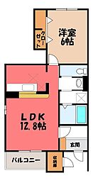 メゾンアンフィニB 1LDKの間取図画像