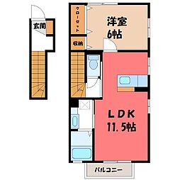 サニースクエアB 1LDKの間取図画像