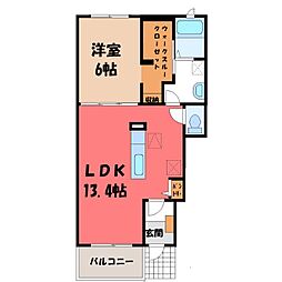 アルタイル2 1LDKの間取図画像