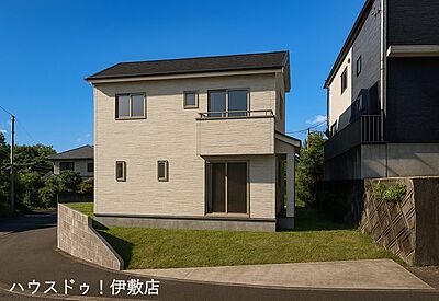 外観：【外観パース】外観パースとなり、実物とは異なる場合があります。外構の植栽等は金額に含まれておりません。