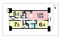パークハイツ多賀山 3SLDKの間取図画像