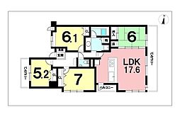 エバーライフ永吉 4LDKの間取図画像