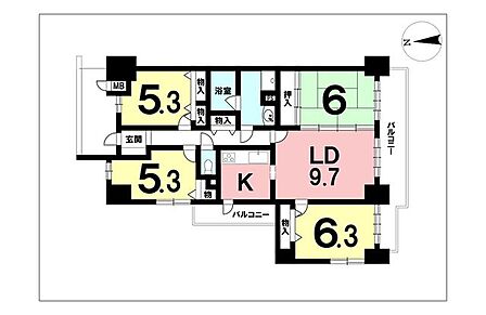 4LDK、南西角部屋【専有面積82.63m2】リフォーム歴のある綺麗な室内です♪