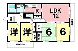 サンポートハイム鹿児島 4LDKの間取図画像