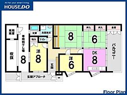 ヴィラージュ八景園 4DKの間取図画像