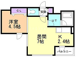 ヴィヴァーチェN12 1LDKの間取図画像
