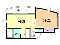 サンシェール・アン 1LDKの間取図画像