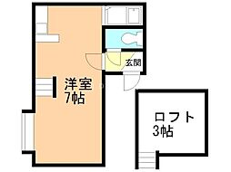 アルノルテ新川 ワンルームの間取図画像