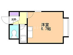 アップルハウス北16条2 ワンルームの間取図画像