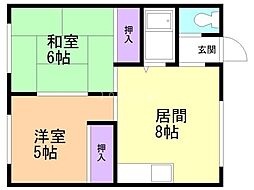 恵ハウス 2LDKの間取図画像