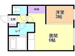シェアリ 1DKの間取図画像