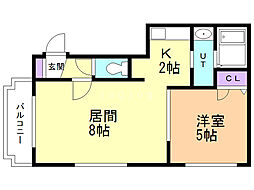 グランメール麻生 1LDKの間取図画像