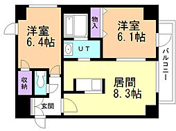 フェリーチェ1° 2LDKの間取図画像