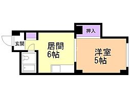 メイゾン麻生 1DKの間取図画像
