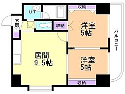 メープル北27条 2LDKの間取図画像