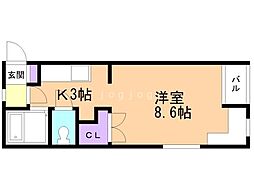 メゾン元町 1Kの間取図画像